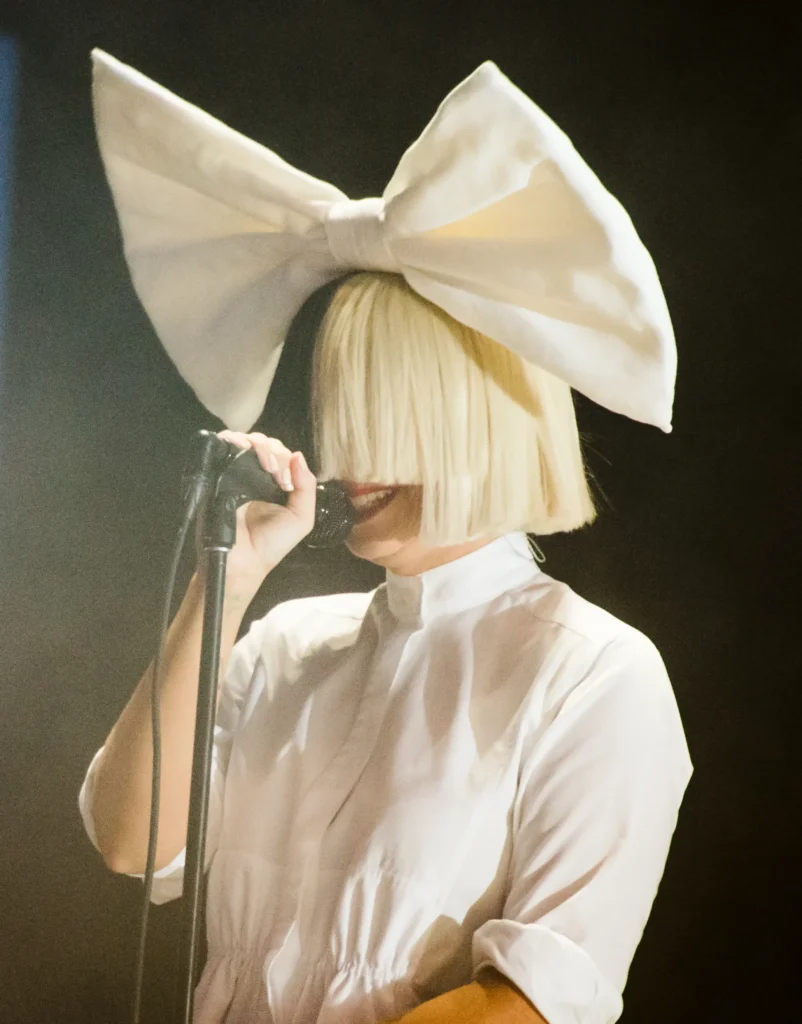 faceless music artist Sia on tour in her signature face-hiding wig